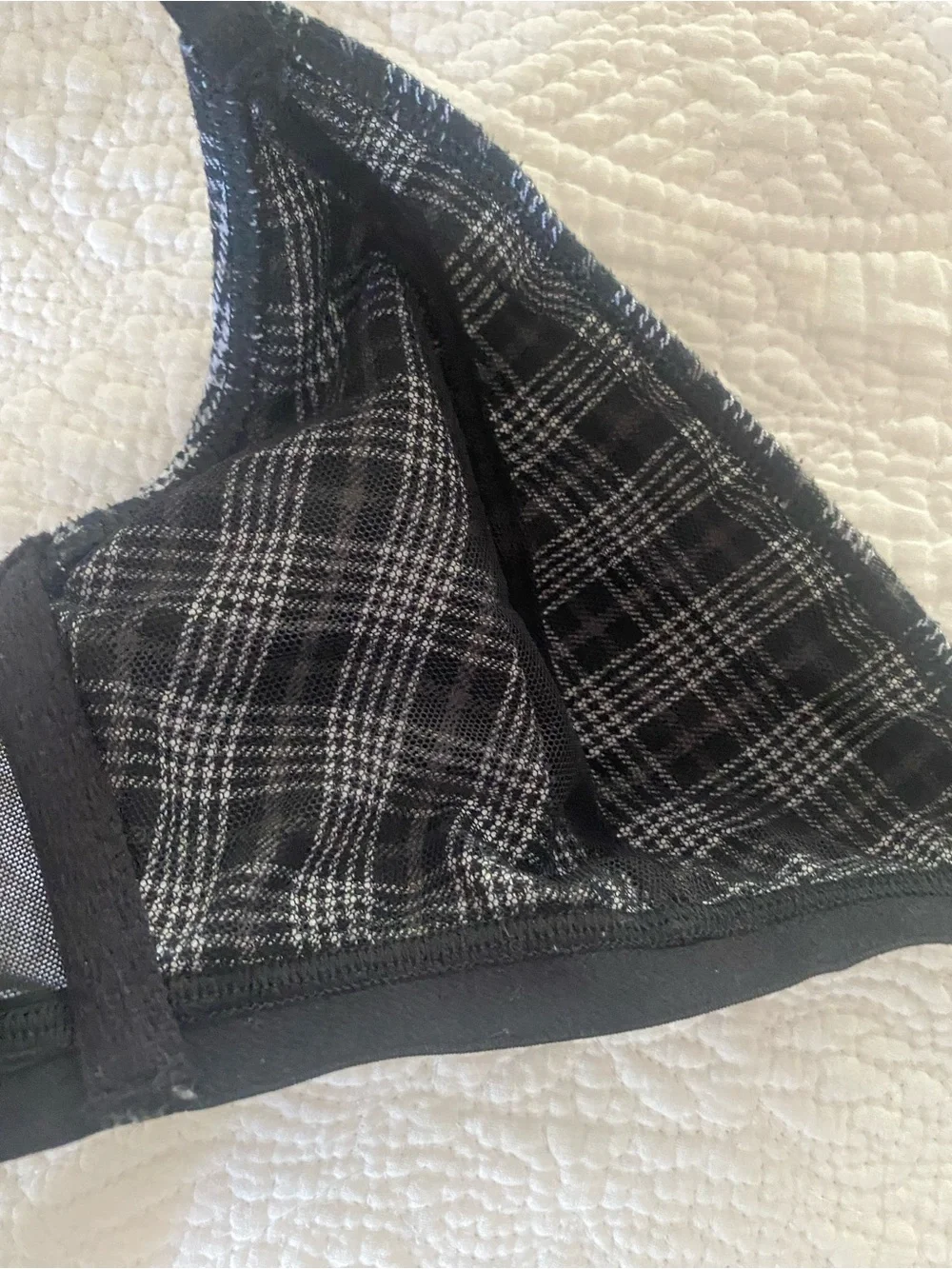 Savage X Fenty Bra Black Plaid Small